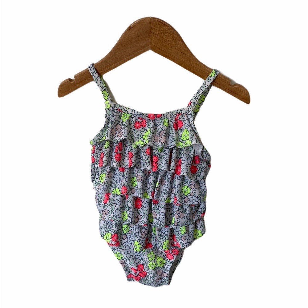 Baby Gap Swimsuit Baby Girls Size 6-12M One Piece Ruffle Floral